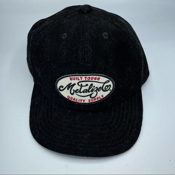 Metalize & Co Black Corduroy Adjustable Baseball Cap Hat Unisex Casual - Picture 1 of 6